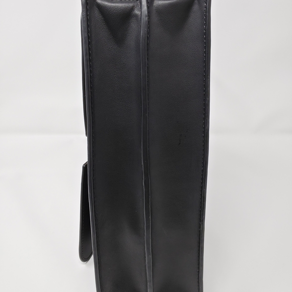 Karl Lagerfeld Paris Black Woven Leather Shoulder Bag Gold Clasp - Picture 3 of 10